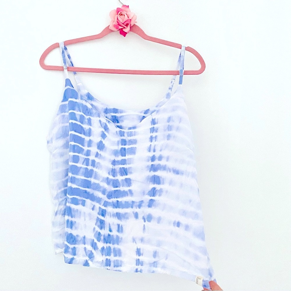 💕Blue/White Tie-Dye Tank Top SZ M